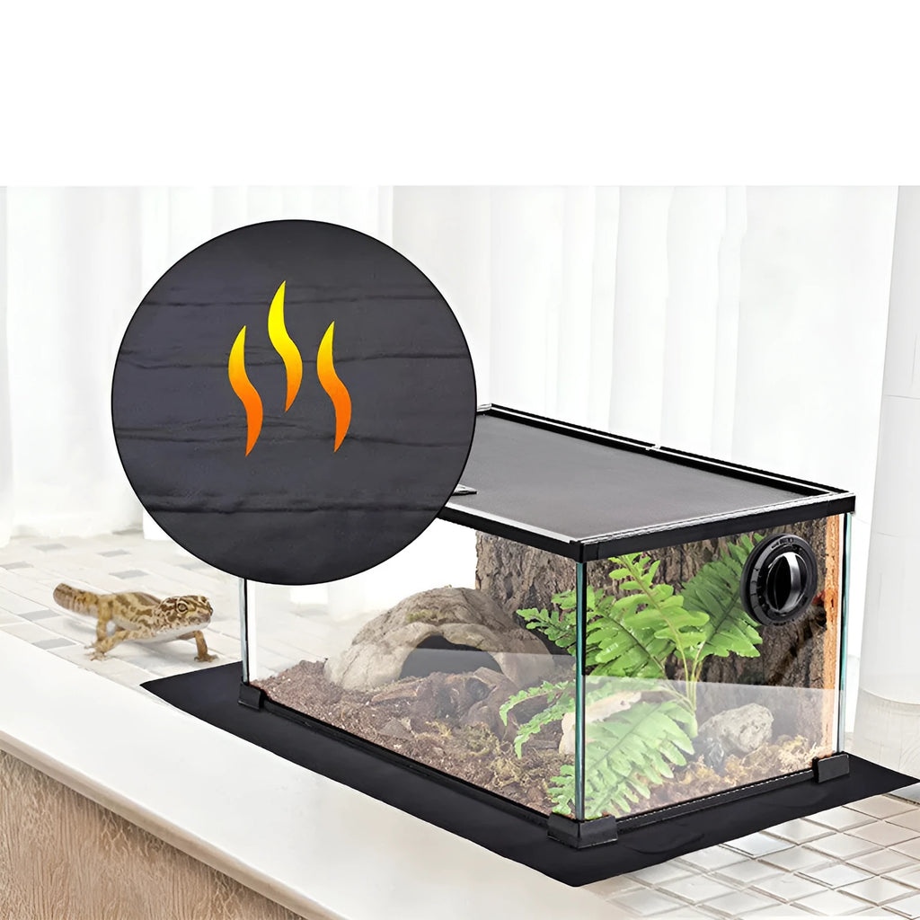 Reptile heating pad with adjustable thermostat switch and USB cable for warming pet bed