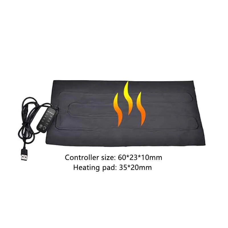 Reptile heating pad with adjustable thermostat switch and USB cable for warming pet bed