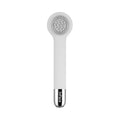 Grey and pink electric shower brush with rotating massage heads