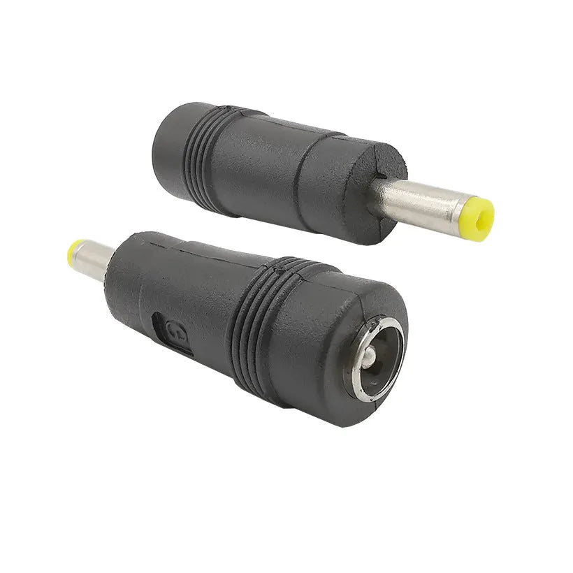 Black round DC power conversion plug adapter 5.5x2.1 female to 4.0x1.7 male