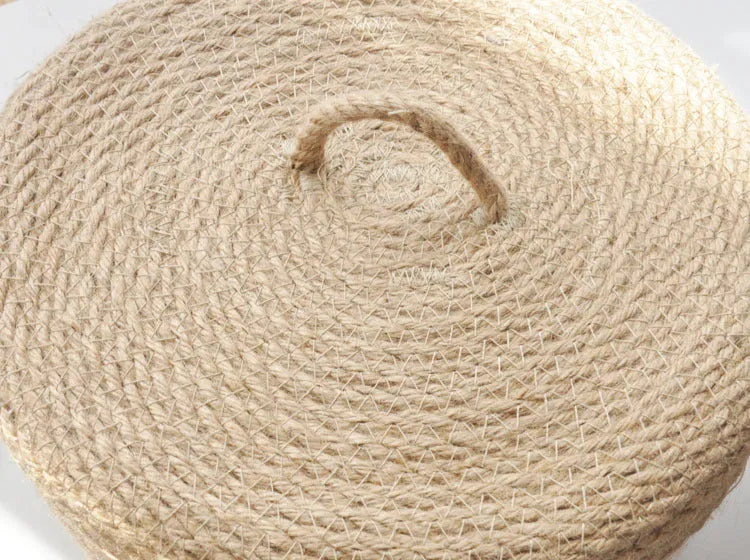 Japanese style linen fabric storage basket with dustproof lid in three size options