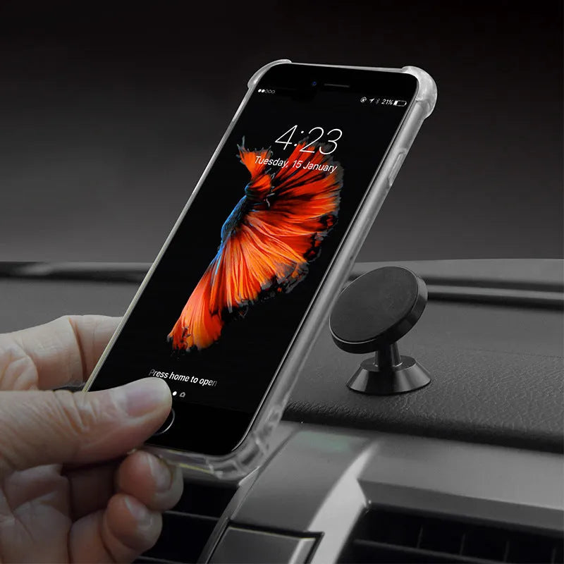 Universal magnetic car phone holder in black, silver and gold colours