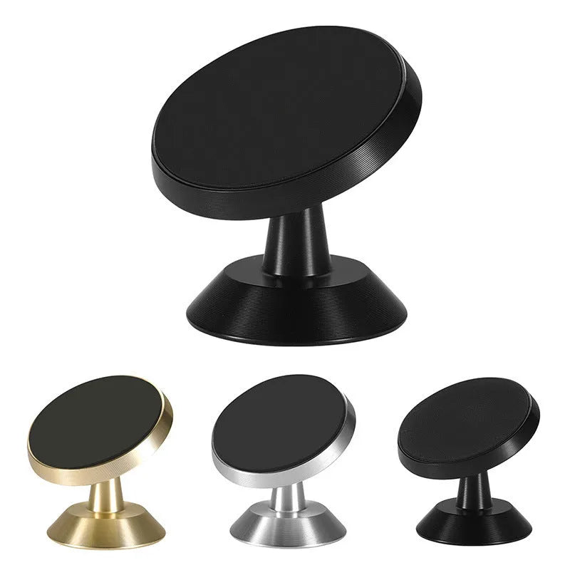 Universal magnetic car phone holder in black, silver and gold colours