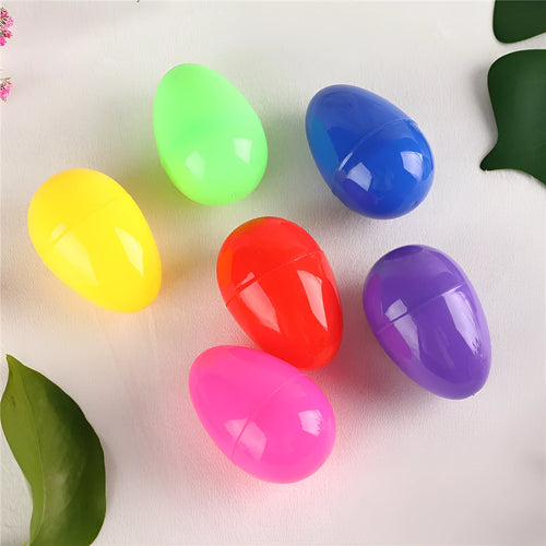 Assorted colour fillable plastic Easter eggs 4x6cm in bulk pack of 60