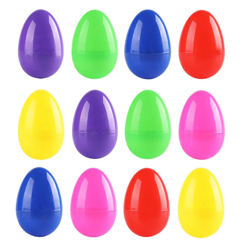 Assorted colour fillable plastic Easter eggs 4x6cm in bulk pack of 60