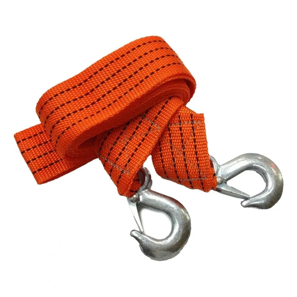 CARLIFE yellow nylon trailer belt with eagle grappling hooks and hanging buckle