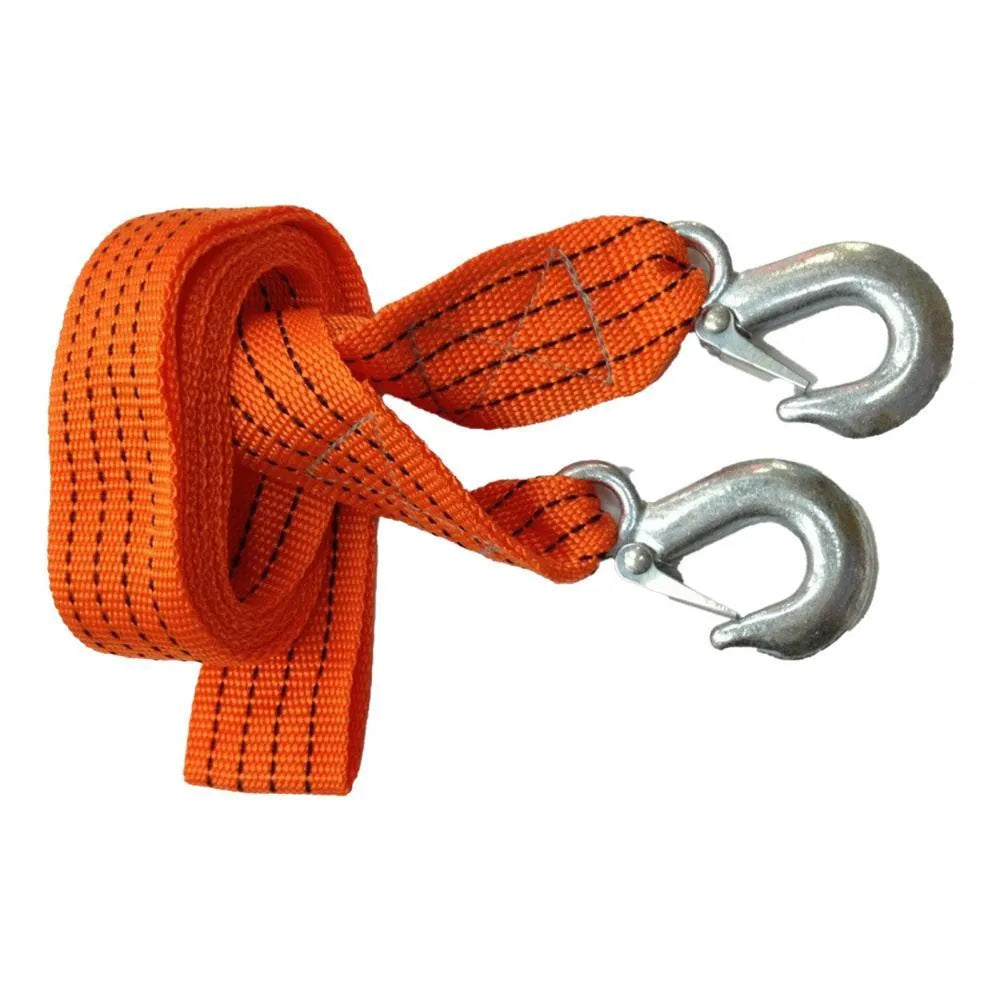 CARLIFE yellow nylon trailer belt with eagle grappling hooks and hanging buckle