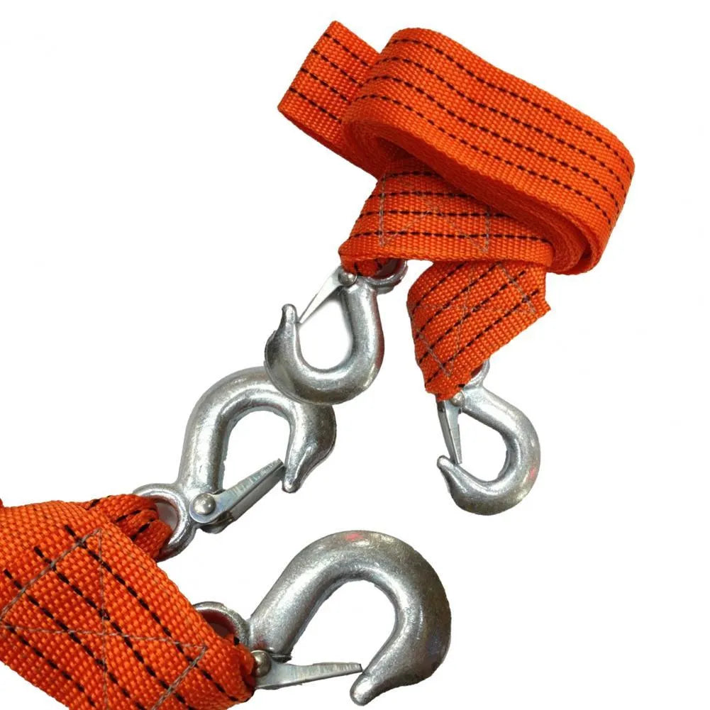 CARLIFE yellow nylon trailer belt with eagle grappling hooks and hanging buckle