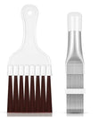 Stainless steel air conditioner fin comb and cleaning brush tool for radiator maintenance