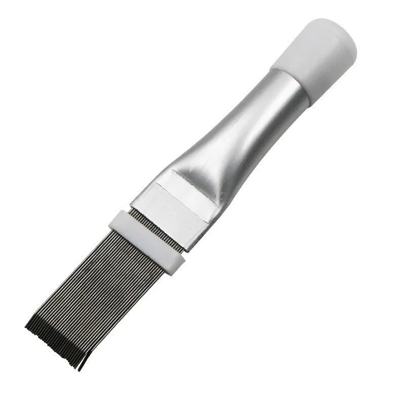 Stainless steel air conditioner fin comb and cleaning brush tool for radiator maintenance