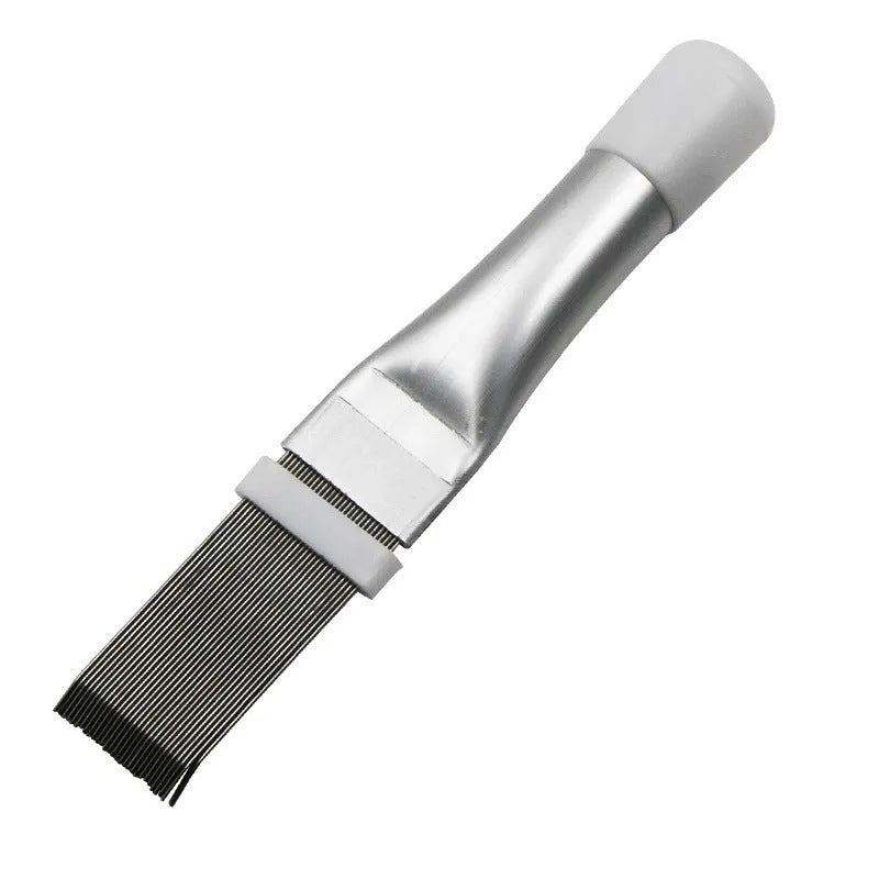 Stainless steel air conditioner fin comb and cleaning brush tool for radiator maintenance