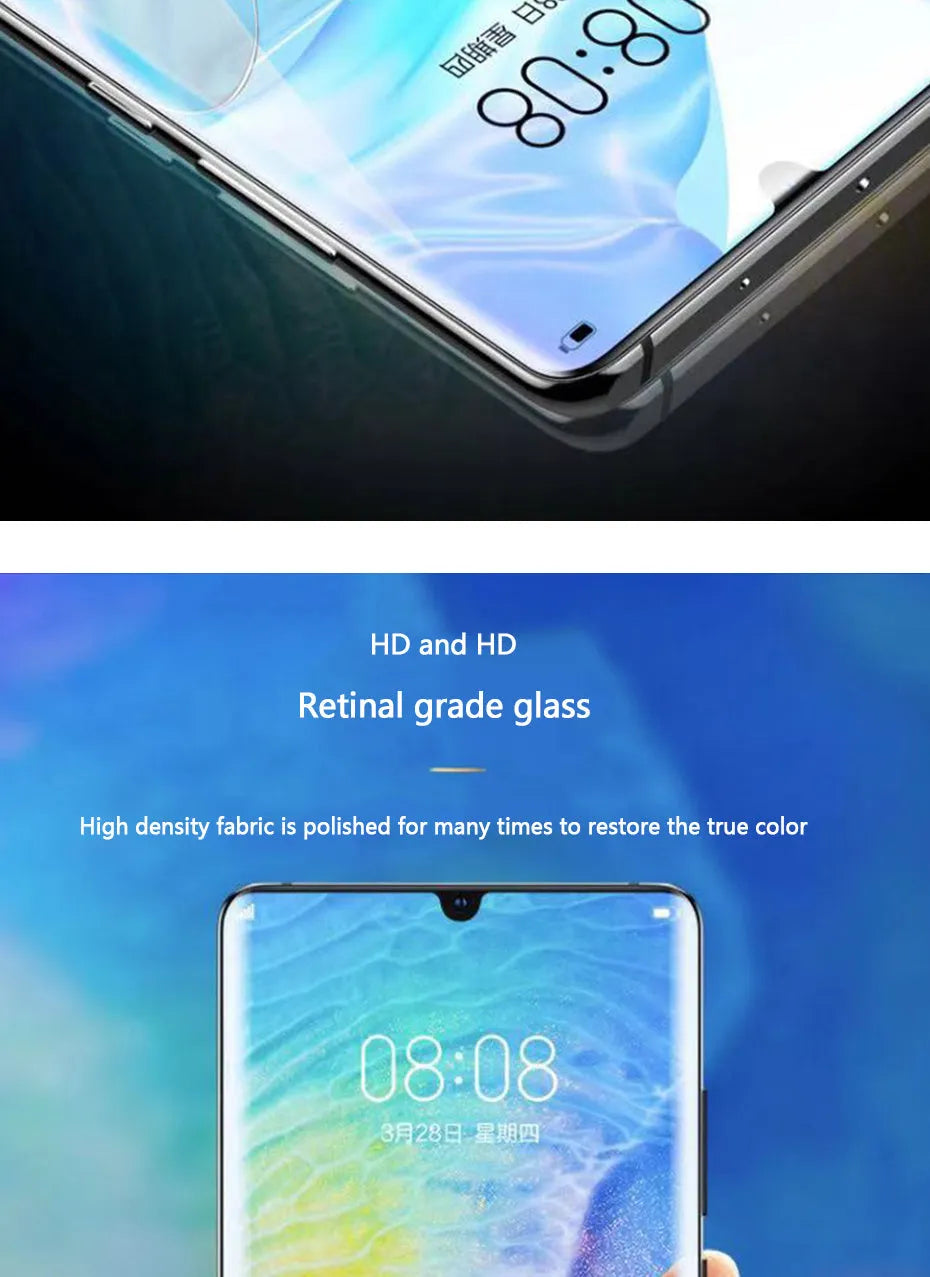 Three hydrogel screen protectors for Huawei phones including P30 Pro P20 and Honor models