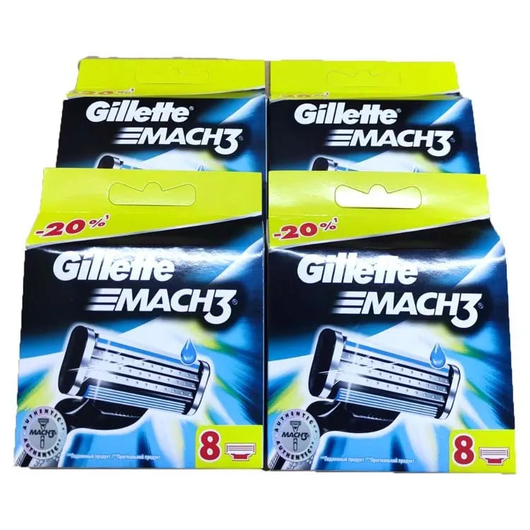 Pack of 8 blue Gillette Front Speed 3 razor blade replacement cartridges