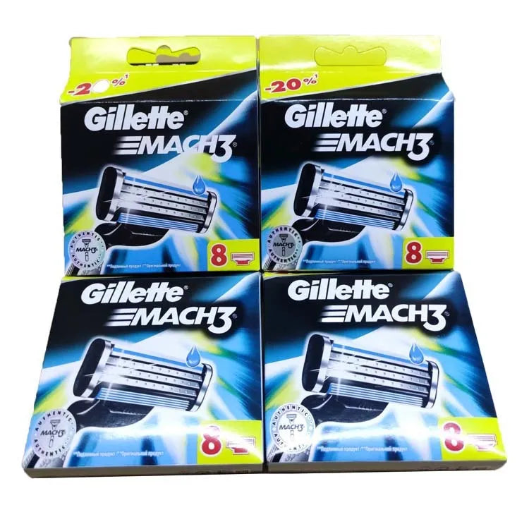 Pack of 8 blue Gillette Front Speed 3 razor blade replacement cartridges