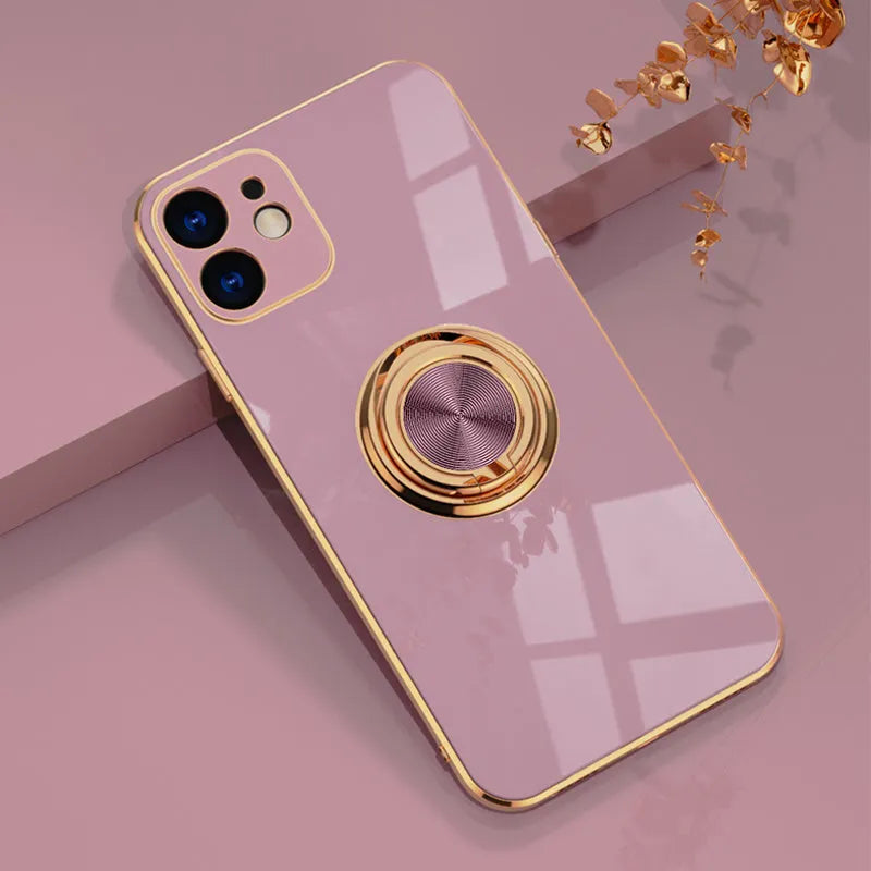 Electroplating car magnetic mobile phone case for iPhone X, XS and XS Max in TPU material