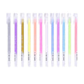 Metallic quicksand gel pen with pearlescent vibrato jelly ink on dark coloured paper