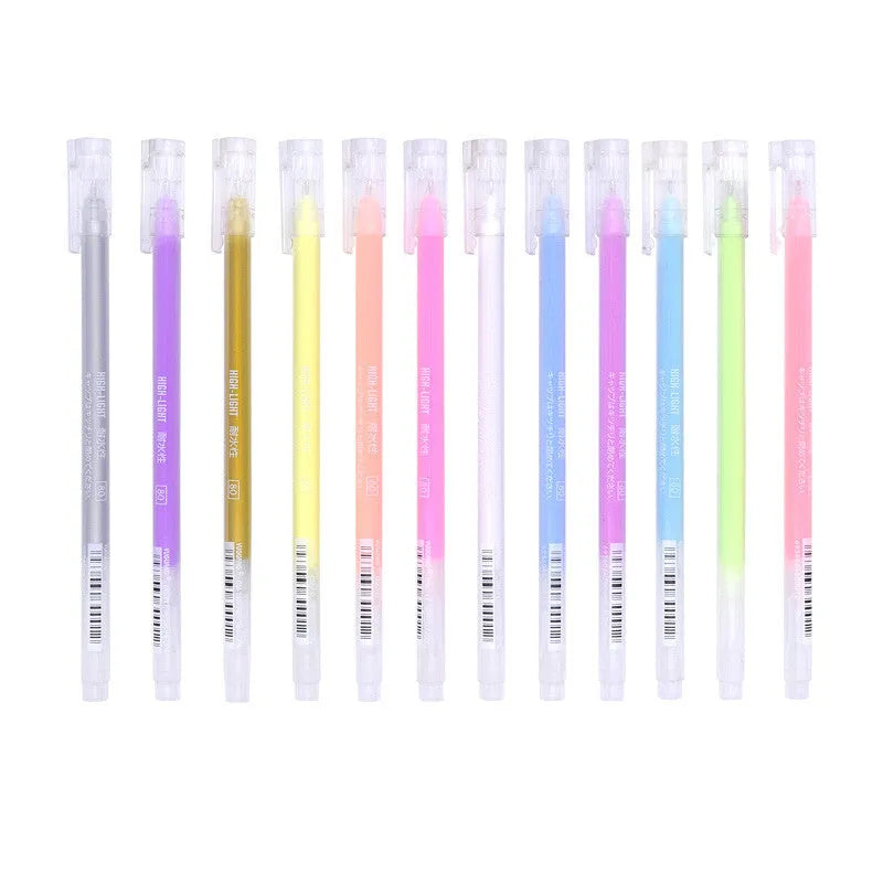 Metallic quicksand gel pen with pearlescent vibrato jelly ink on dark coloured paper
