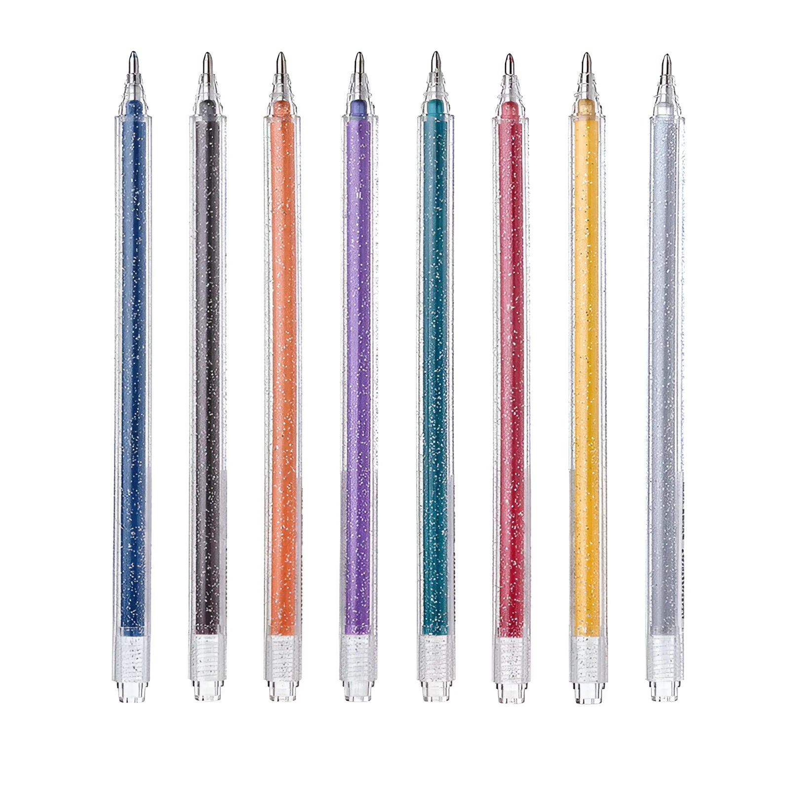 Metallic quicksand gel pen with pearlescent vibrato jelly ink on dark coloured paper