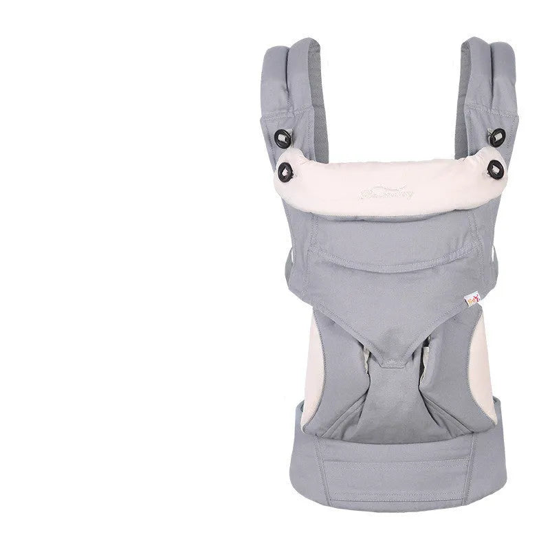 Baby front-carrying sling in azure blue colour with pure cotton surface and adjustable waist belt