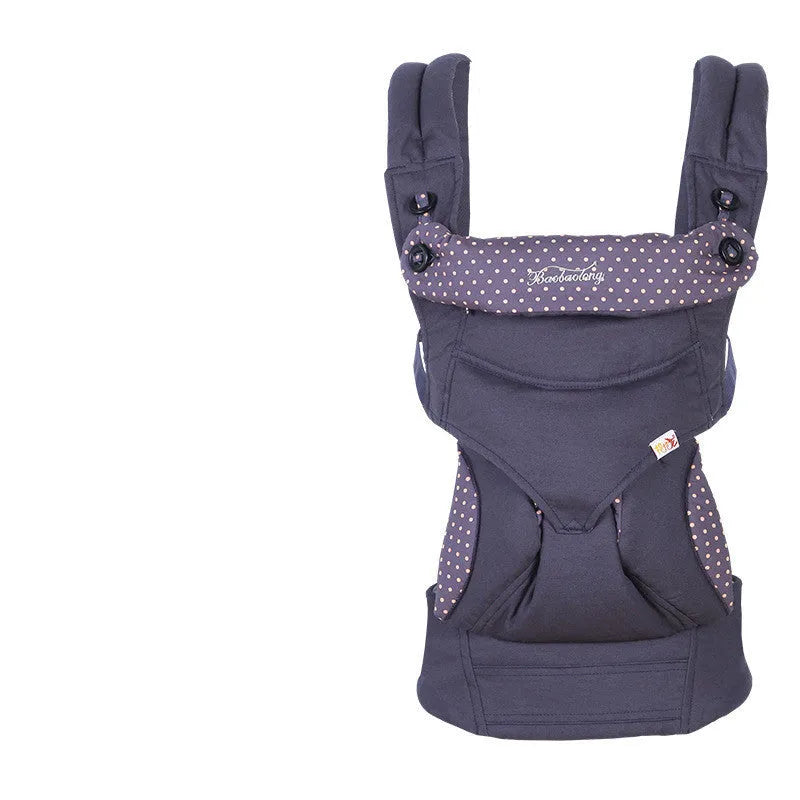 Baby front-carrying sling in azure blue colour with pure cotton surface and adjustable waist belt