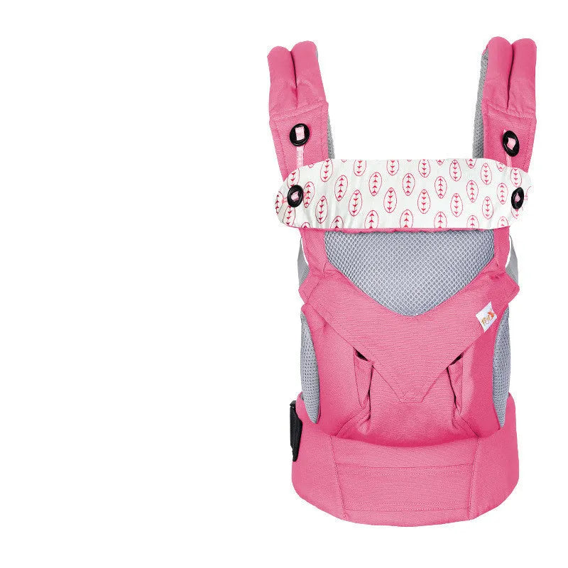 Baby front-carrying sling in azure blue colour with pure cotton surface and adjustable waist belt