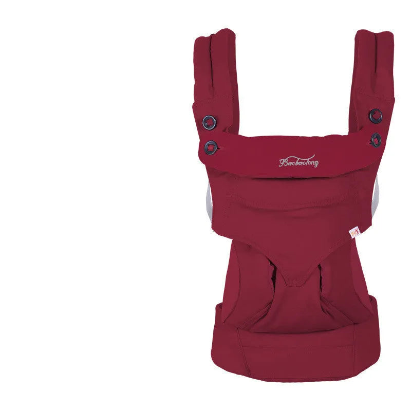 Baby front-carrying sling in azure blue colour with pure cotton surface and adjustable waist belt