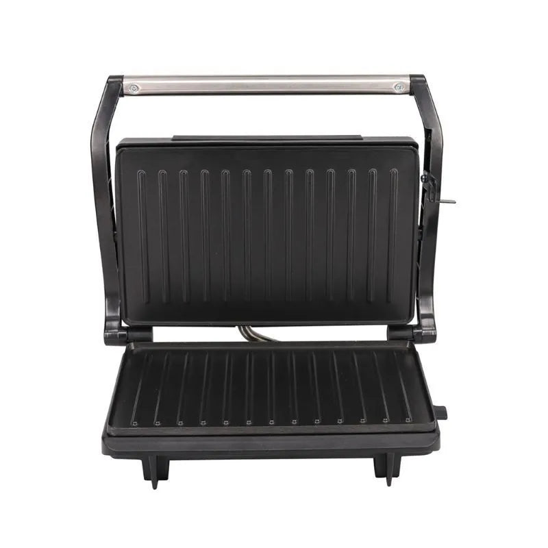 Nonstick electric grill steak maker in black with adjustable temperature control and power cord wrap