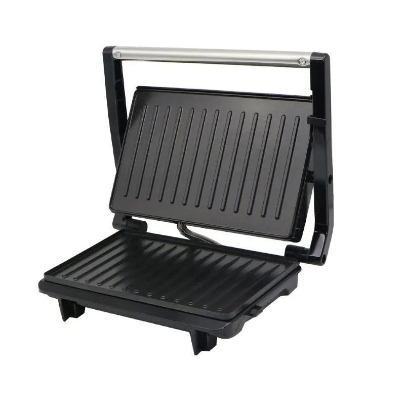 Nonstick electric grill steak maker in black with adjustable temperature control and power cord wrap