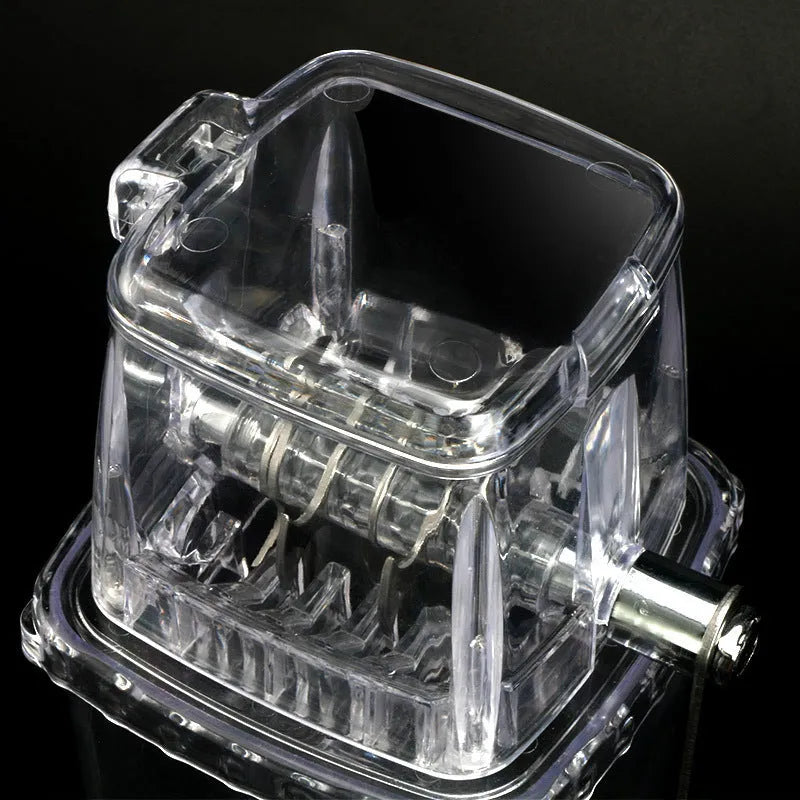 Household manual ice crusher 2L stainless steel transparent grey compact kitchen gadget