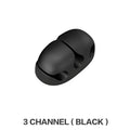 Desktop silicone cable organizer with bilateral winding clip and 7mm aperture on a desk