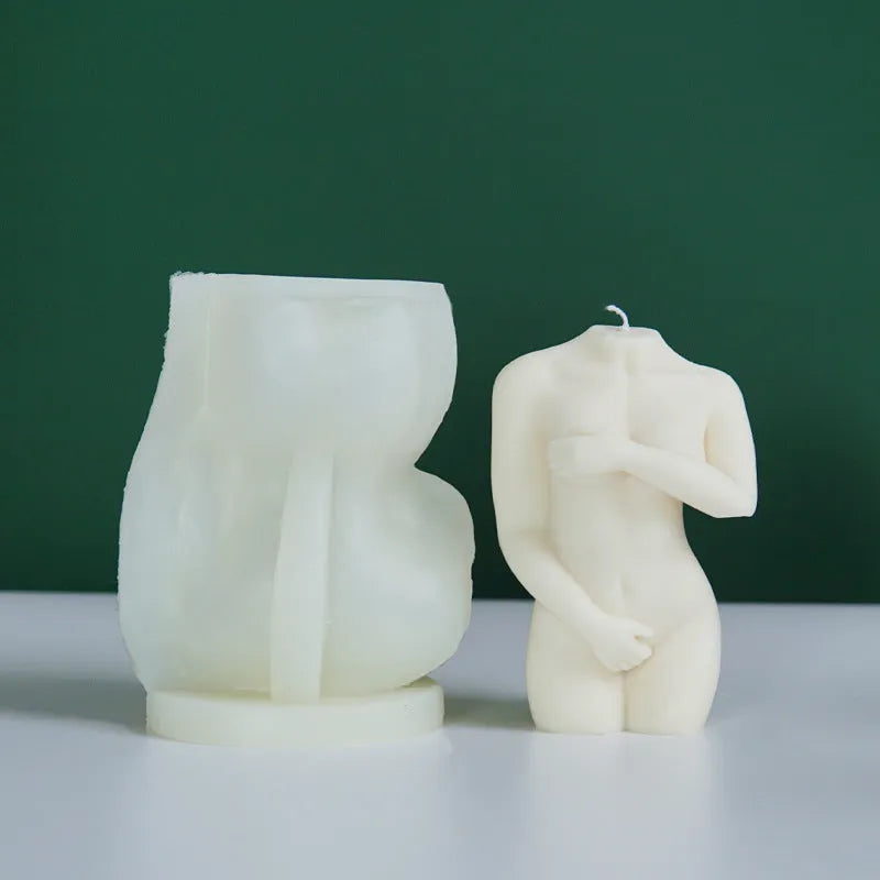 Shy Female Body silicone candle mould showing three different female body styles for candle and soap making