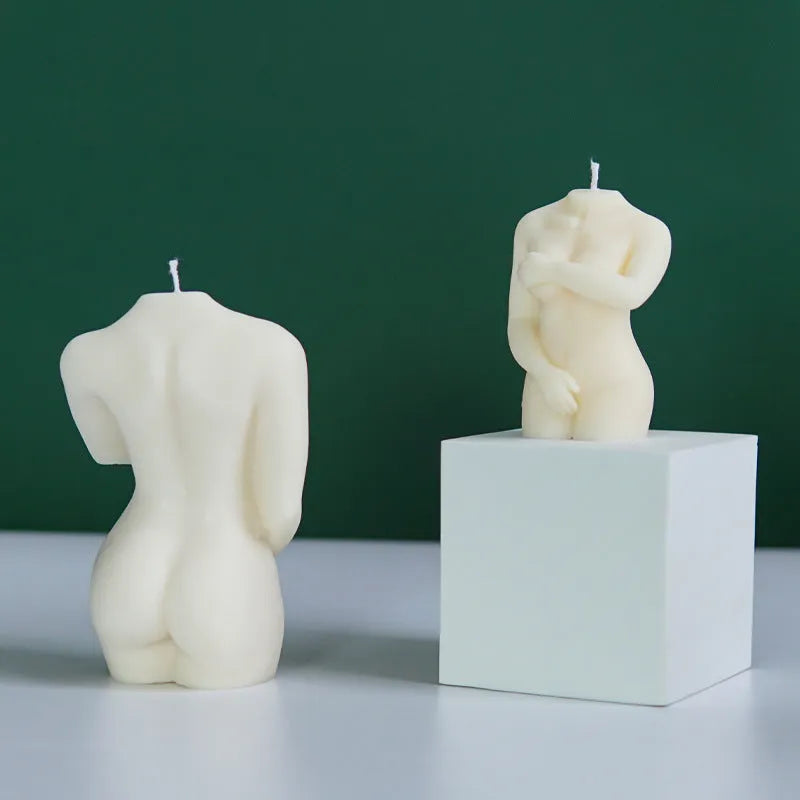 Shy Female Body silicone candle mould showing three different female body styles for candle and soap making