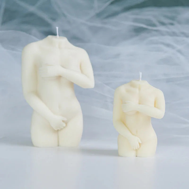 Shy Female Body silicone candle mould showing three different female body styles for candle and soap making