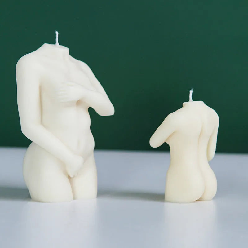 Shy Female Body silicone candle mould showing three different female body styles for candle and soap making