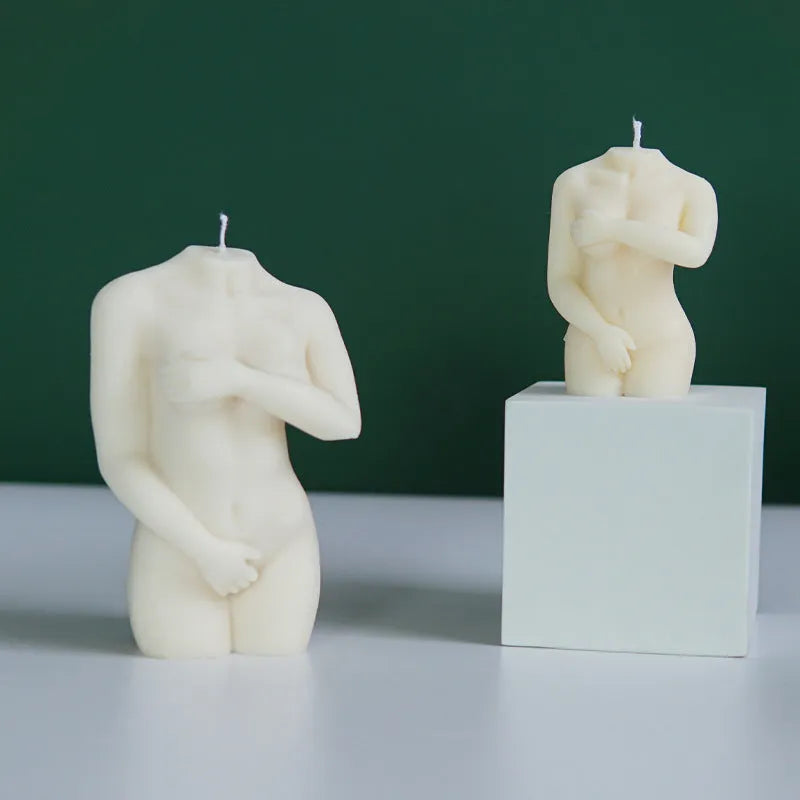 Shy Female Body silicone candle mould showing three different female body styles for candle and soap making
