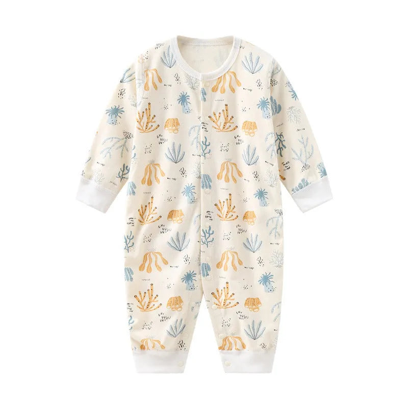 Combed cotton baby romper suit for newborns and toddlers in neutral colour options