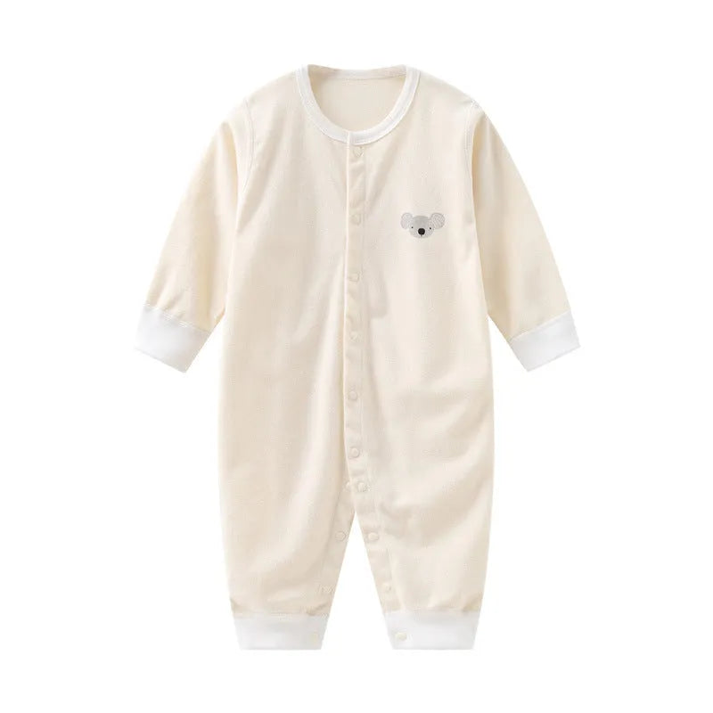 Combed cotton baby romper suit for newborns and toddlers in neutral colour options