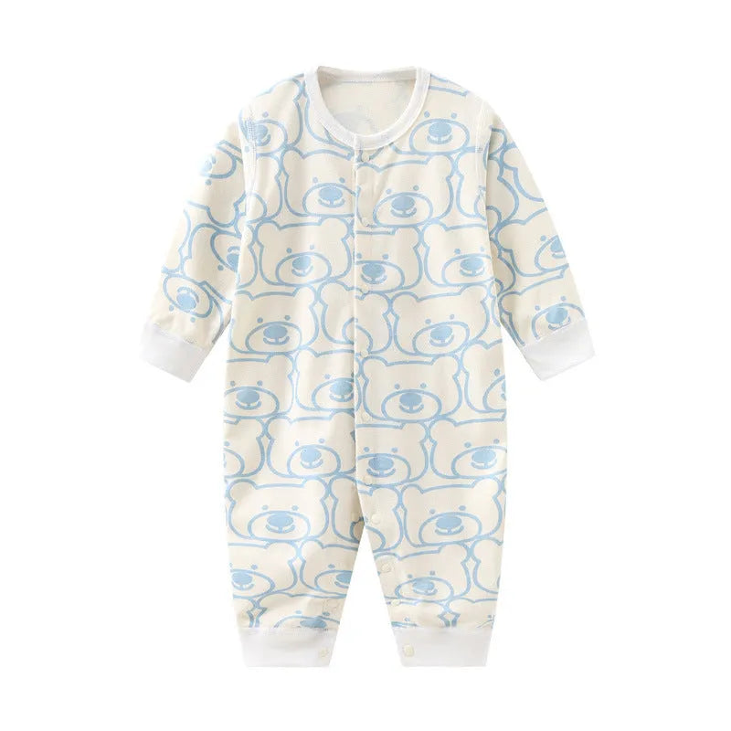 Combed cotton baby romper suit for newborns and toddlers in neutral colour options