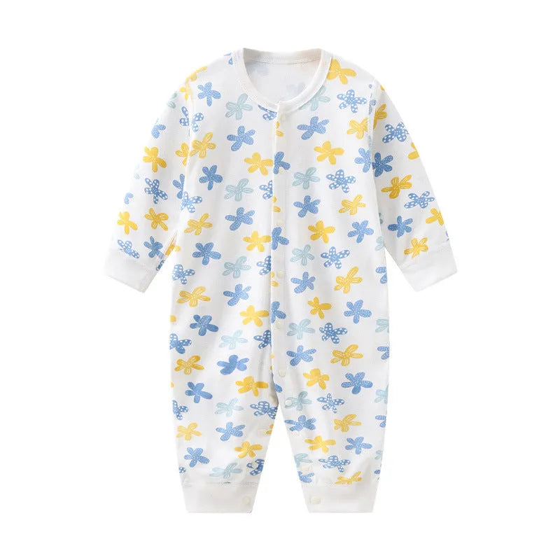 Combed cotton baby romper suit for newborns and toddlers in neutral colour options