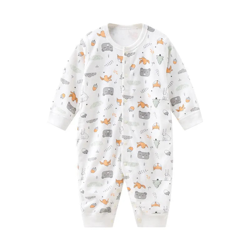 Combed cotton baby romper suit for newborns and toddlers in neutral colour options