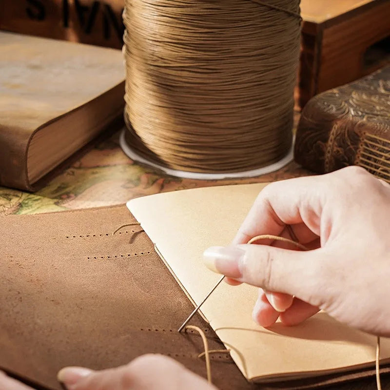 Handmade cowhide leather notebook with 200 pages of 120gsm Daolin paper in brown