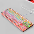 Wired 87-key real mechanical blue axis gaming keyboard with luminous backlight, electroplating punk finish