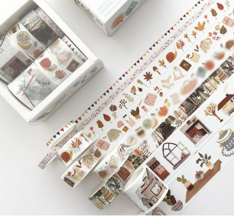 Set of colour gift boxes with Salt Pocket stickers and a sheet of cane paper for crafting.