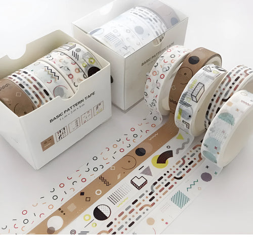 Set of colour gift boxes with Salt Pocket stickers and a sheet of cane paper for crafting.