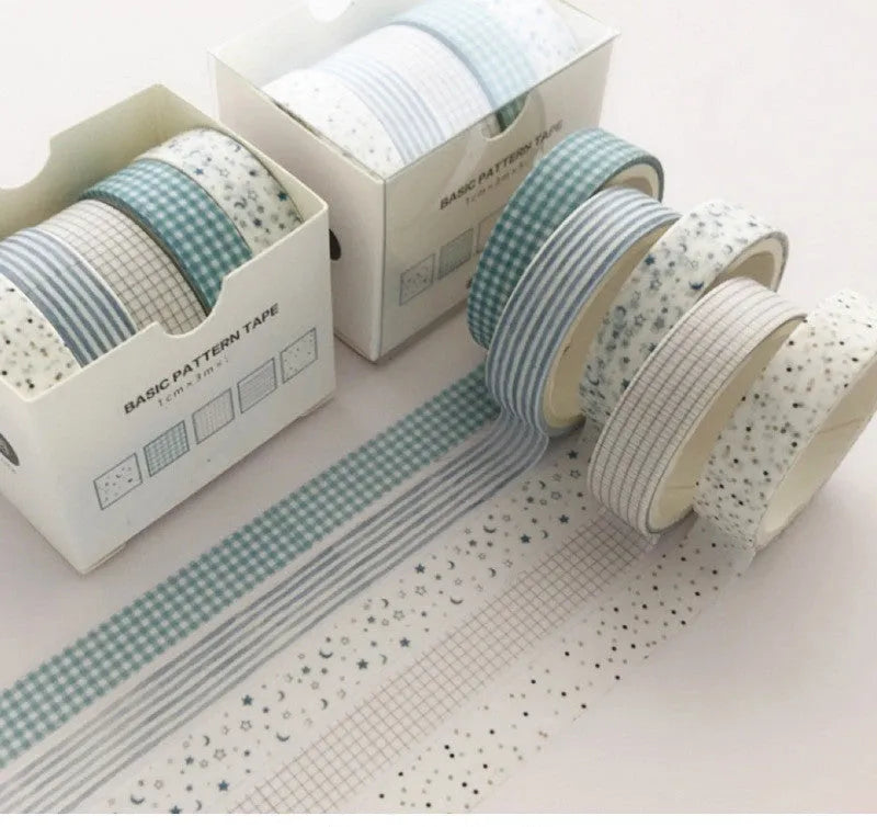 Set of colour gift boxes with Salt Pocket stickers and a sheet of cane paper for crafting.