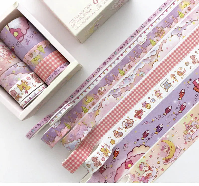 Set of colour gift boxes with Salt Pocket stickers and a sheet of cane paper for crafting.