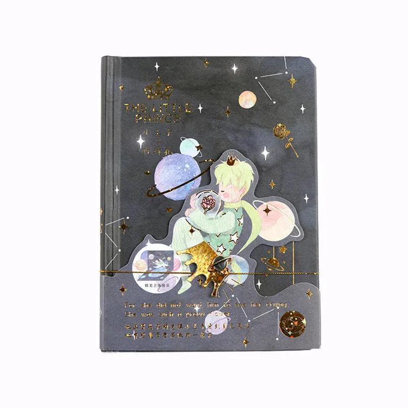 Hardback art notebook with Little Prince design featuring saddle stitch binding
