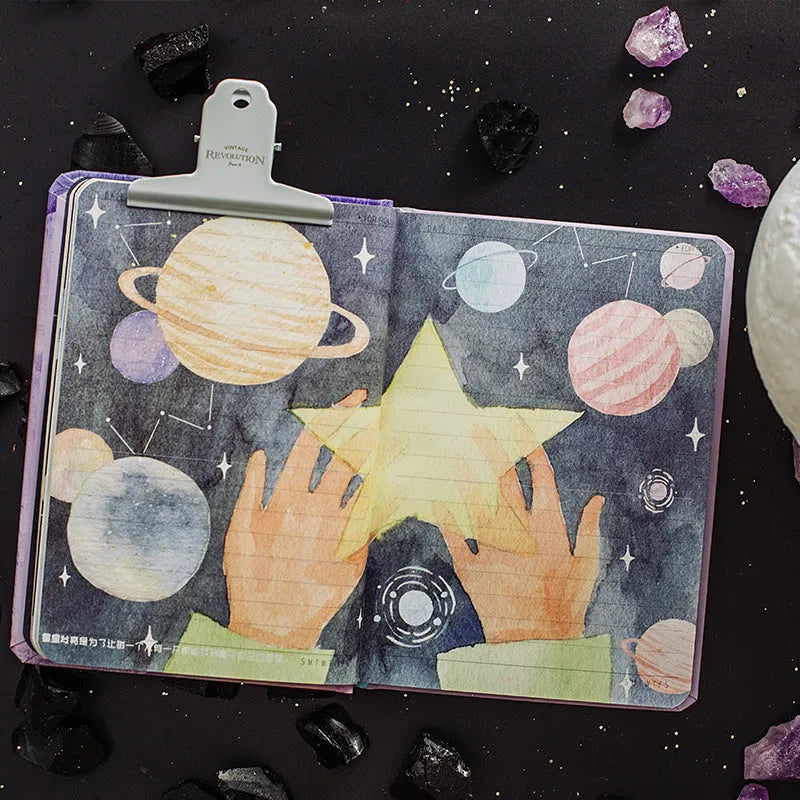 Hardback art notebook with Little Prince design featuring saddle stitch binding