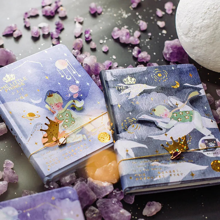Hardback art notebook with Little Prince design featuring saddle stitch binding