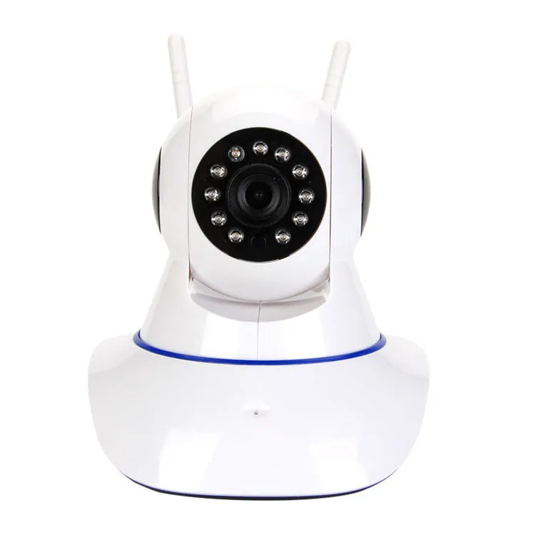 White plastic wireless indoor dome camera with 1080P HD lens on ceiling mount